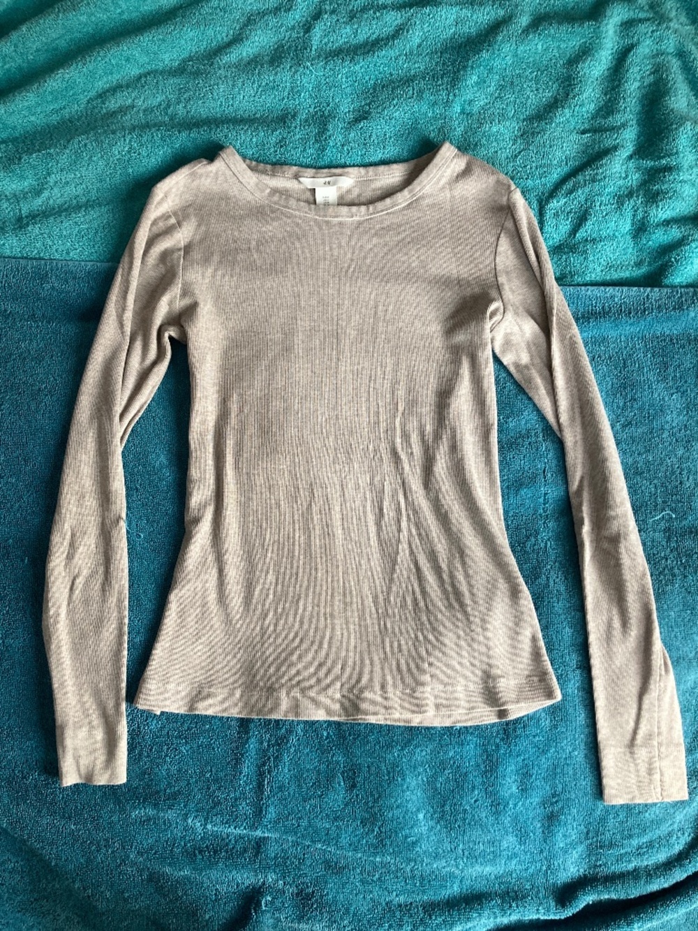 H&M Beige Slim Fit Long Sleeve